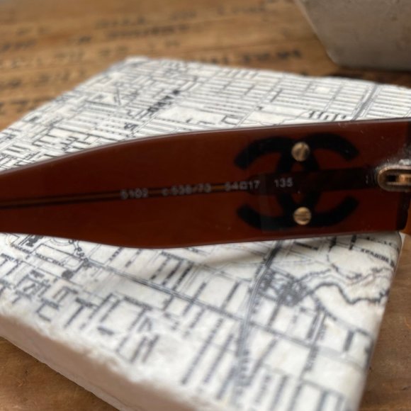 Authentic Chanel 5102 C.538/73 54-17 135 Sunglasses, Brown CC - Picture 7 of 10